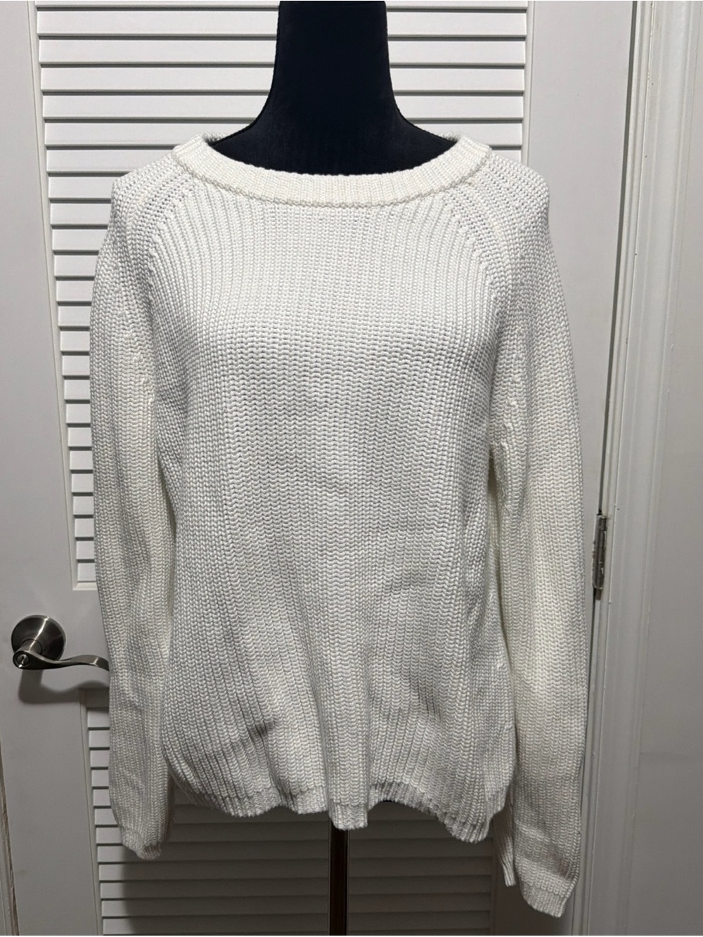 Quince Knitted White Sweater - Size Large